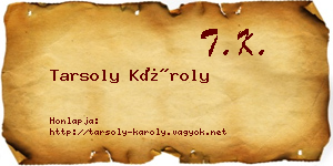 Tarsoly Károly névjegykártya